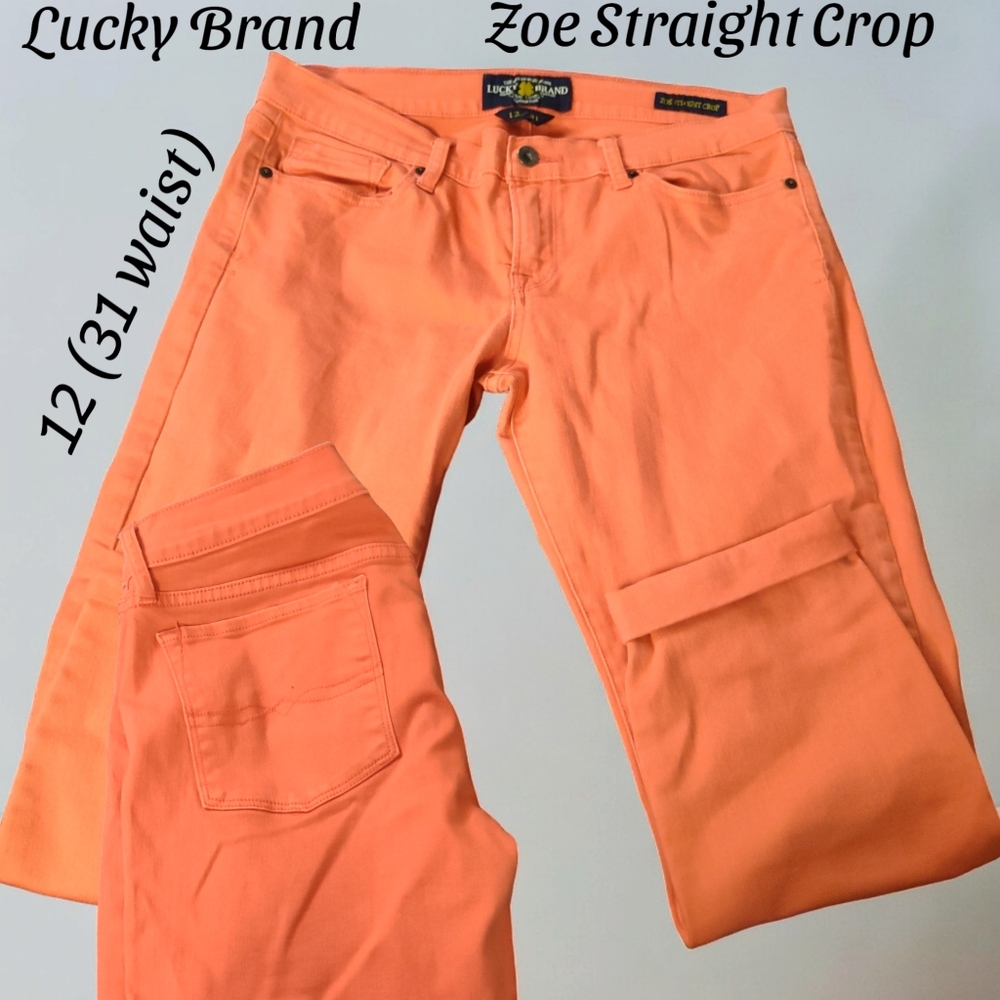 Hot Pink Cropped Jeans by Lucky Brand